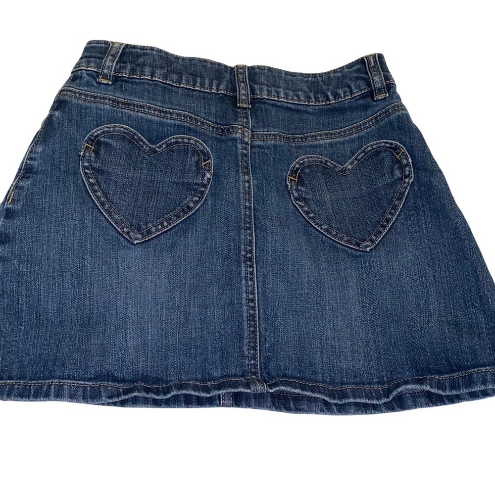 𝅺Girls mini Boden jean heart pockets skirt size 11/12